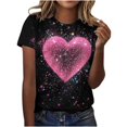 thumbnail image 2 of QIPOPIQ T-Shirts Vintage pour Femmes Mode Décontractée Col Rond Manches Courtes T-Shirt Imprimé Top Liquidation, 2 of 5