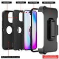 thumbnail image 6 of Xhy iPhone 14 Pro Case with Belt Clip Holster Military Grade Heavy Duty Protection 3 in 1 Shockproof Armor Rugged Durable Detachable for iPhone 14 Pro 6.1 inch 2022 Phone - Black, 6 of 10