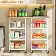 thumbnail image 6 of Kitchen Microwave Cart with Fruit Baskets, 4 Tier Microwave Table Stand with Storage, Kitchen Storge Shelf on Wheels Small Rolling Cart Organizer Rack for Pantry, Living Room, Bathroom, 6 of 6
