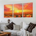 thumbnail image 2 of Nawypu Floral canvas wall art, Beautiful Tulip Field at Sunrise Picture Print, Floral Watercolor Artwork Ready to Hang Bedroom Living Room Office, 2 of 4