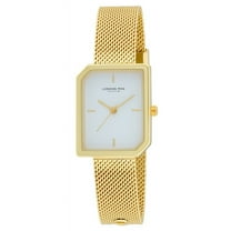 London Fog Women's Gold Cavern 24mm Rectangle Bracelet Mesh Watch