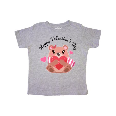 

Inktastic Happy Valentine s Day- cute bear Gift Toddler Boy or Toddler Girl T-Shirt