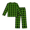 thumbnail image 4 of AHTJRT Girls Boys Plaid 2 Piece Pajama Set Crewneck Tee Shirt and Pants Set Comfort Long Sleeves Outfits Casual Lounge Sleepwear Set Green 9-10 Years, 4 of 8