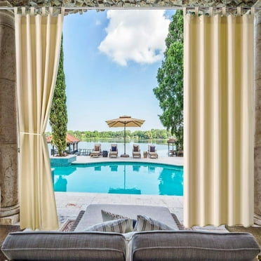 Pro Space 2 Pack Outdoor Curtains Tab Top (3" Long) Window Curtain