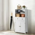 thumbnail image 5 of Ktaxon Freestanding Bathroom Floor Cabinet with Large Drawer, 2 Doors & Adjustable Shelves for Kitchen Living Room, White, 5 of 20