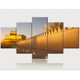 thumbnail image 1 of TISHIRON 5PCS Framed Canvas Wall Art Set,60"x32" Wall of Al Jahili Fort Canvas Art Decor, 1 of 7
