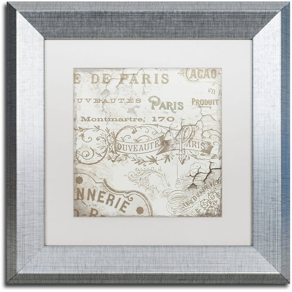 Trademark Fine Art "Bon Mots IV" Canvas Art by Color Bakery White Matte, Silver Frame
