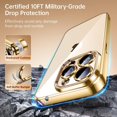 thumbnail image 5 of for iPhone 14 Pro Max Case 𝟮𝟬𝟮𝟯 𝗡𝗘𝗪 with Full Camera Protection, [Far Beyond Official Color] [Military Grade Drop Tested] Metallic Glossy Clear Case Designed for Women Men 6.7”, Royal Gold, 5 of 9