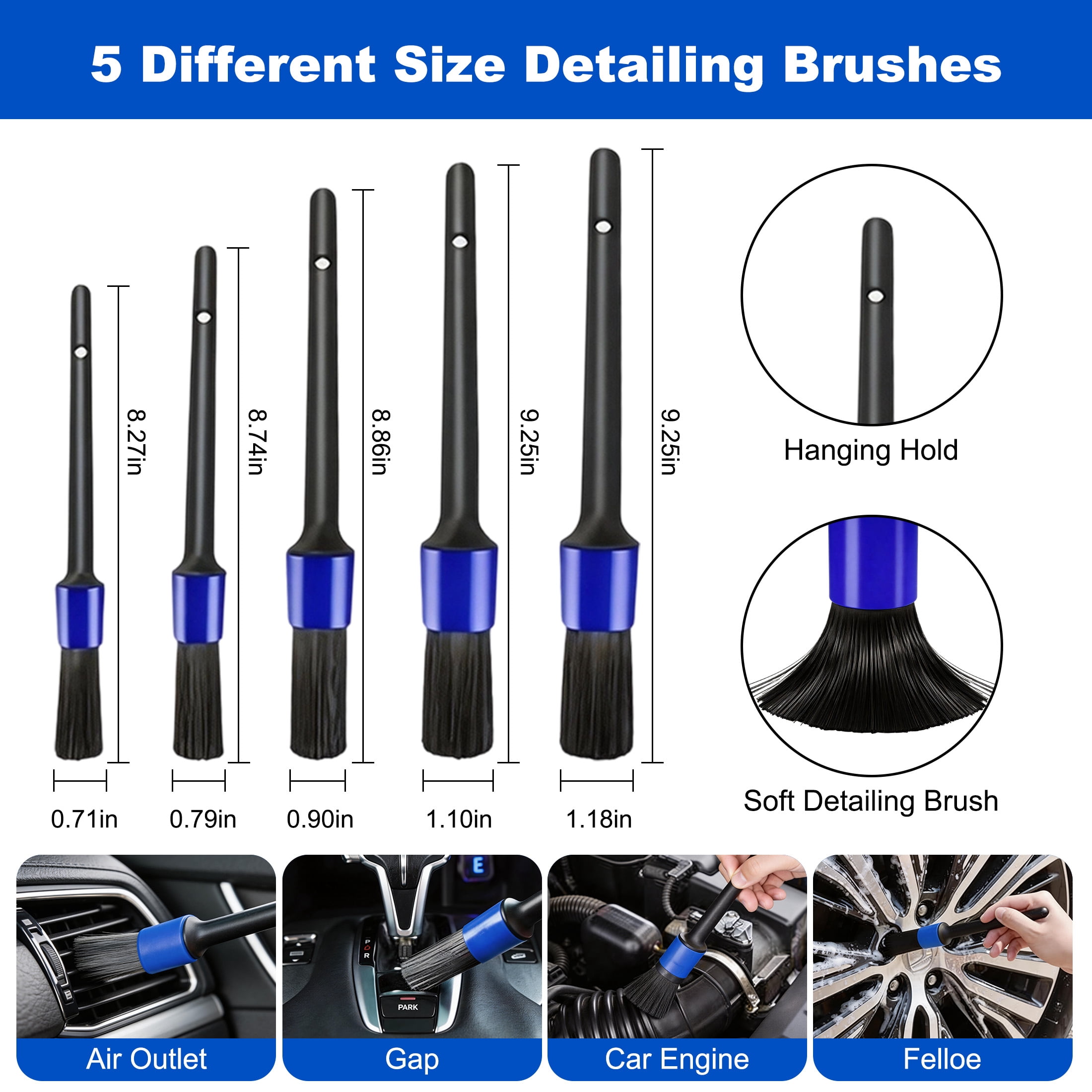 27Pcs Car Detailing Kit, Interior Car Cleaning Kits, Car Detailing Brushes Set, Drill Brush Set, Car Wash Kit, Car Accessories, Car Cleaning Supplies for Interior, Exterior, Wheels