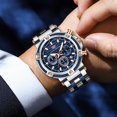 thumbnail image 3 of Reloj casual para hombre, reloj de cuarzo resistente al agua, reloj luminoso con tira de acero para hombre, 3 of 5