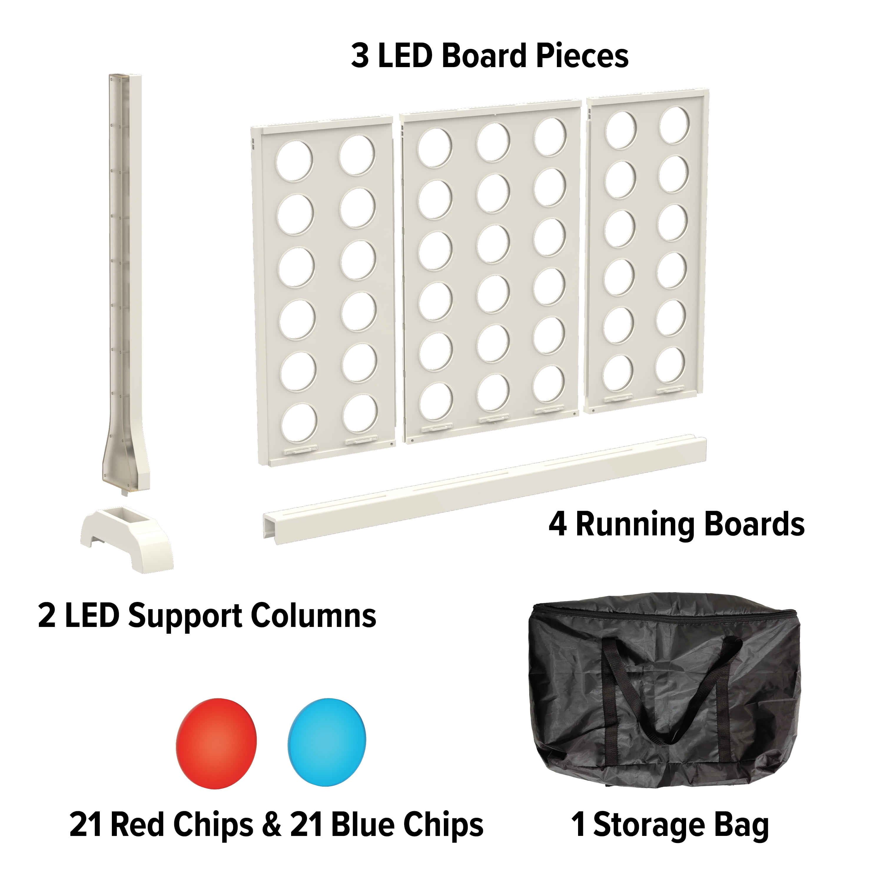 LED Jumbo 4-in-a-Row, Indoor and Outdoor Table Game, for All Ages, by MinnARK
