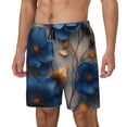 thumbnail image 2 of Uemuo Elegant Blue Gold Blooms Pattern Mens Swim Trunks Quick Dry Board Shorts with Mesh Lining, Stretch Beach Shorts Quick Dry No-Chafing Board Shorts-3X-Large, 2 of 9