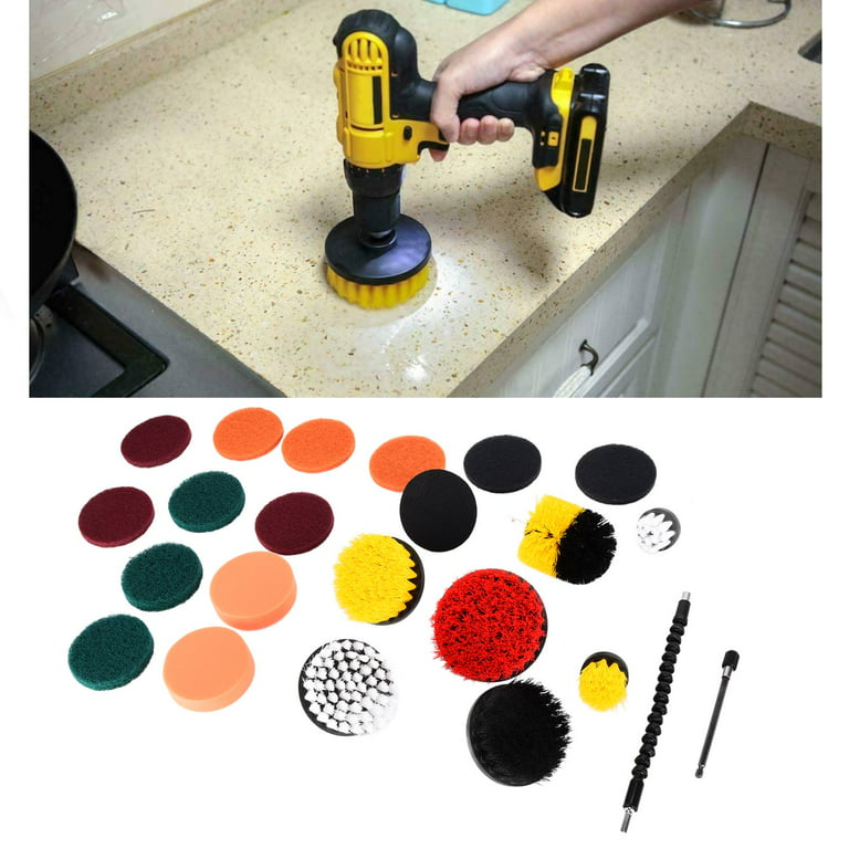 24pcs Electric Drill Cleaning Brushes Set for Bathtub Grout Bathroom Floor Tile Power Scrubber Cleaning Kit