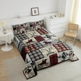 thumbnail image 4 of YST Kids Comforter Western Cowboy Full Bedding Sets For Boys Girls Country Farmhouse Plaid Horse Cow Print Bed Set American Wild West Quilt Duvet Set Red Black Grey Cowboy Room Decor 3 Pcs, 4 of 4