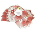 thumbnail image 2 of YFYANG Washable Heat-Resistant Placemats, 70% PVC/30% Polyester, Red Flower Oil Painting Pattern Kitchen Table Mat, 12" x 18" 4 Piece, 2 of 6