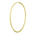 thumbnail image 5 of Wellingsale Ladies 14k Yellow Gold Polished Diamond Cut Satin 1.5mm Endless Hoop Earrings (55 x 55 mm), 5 of 7