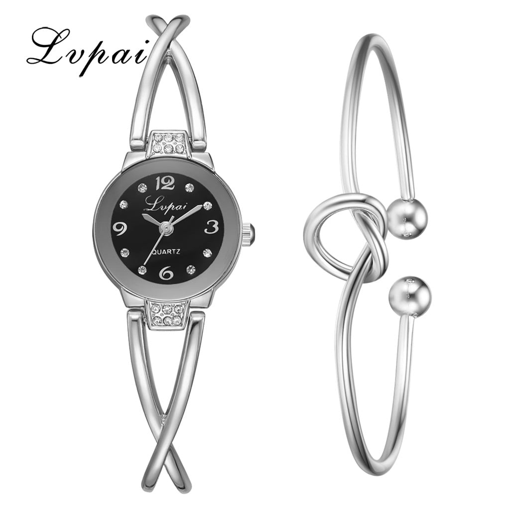 MIARHB2pcs/Set Luxury Fashion Simple Dial Steel Strip Watch Heart Shaped Knot Bracelet ( watch for women ) MIARHB2pcs/Set Luxury Fashion Simple Dial Steel Strip Watch Heart Shaped Knot Bracelet ( watch for women )