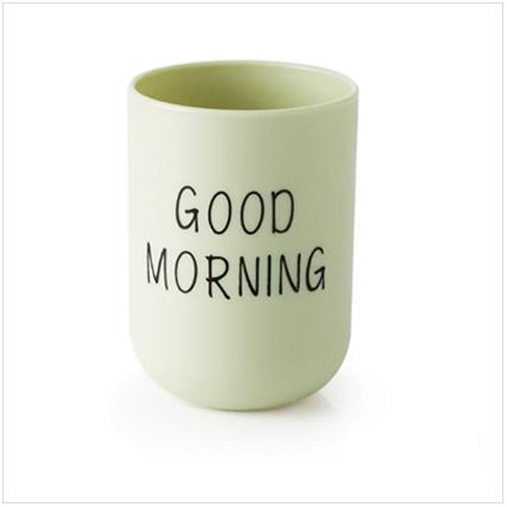 Gobestart Bathroom Toothbrush Circular Cup Simple Plain Cup Couple Tooth Cup Good Morning
