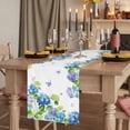 thumbnail image 2 of Table Runners 36 Inches Long Dress Scarves, Blue Hydrangea Farmhouse Kitchen/Dining Table Runner, Short Coffee Tablerunners, Farmhouse Butterfly Spring Floral 13x36 Inch, 2 of 9