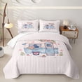 thumbnail image 2 of Erosebridal Kids Cute Camper Twin Quilt Set For Travel Trailers,Pink Flowers Floral Twin Coverlet Set For Girls,2 Pieces, 2 of 7