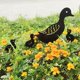 thumbnail image 3 of Yard Art - Figuras decorativas de metal para jardín, diseño de animales, patio, art déco, jardín (4 piezas, negro, pato), 3 of 5
