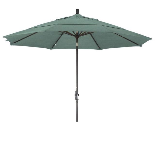 Parasol de Marché en Aluminium 11 Pieds Inclinaison Col DV Bronze/Sunbrella/Spectrum Mist