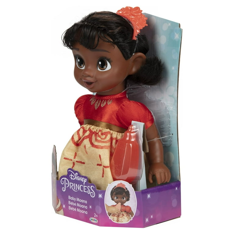 Disney Princess Deluxe 8 inch Moana Baby Doll Includes Tiara and Bottle for  Children Ages 2+ 