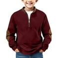 thumbnail image 2 of Blekii Boys Hoodless Sweatshirt Long Sleeve, Boys Solid Color Pullover Sweatshirt, Long Sleeve Hoodless Top for Kids Toddler, Casual Outerwear for Fall Winter Kids Pullover Top Fleece Lined Fall, 2 of 4