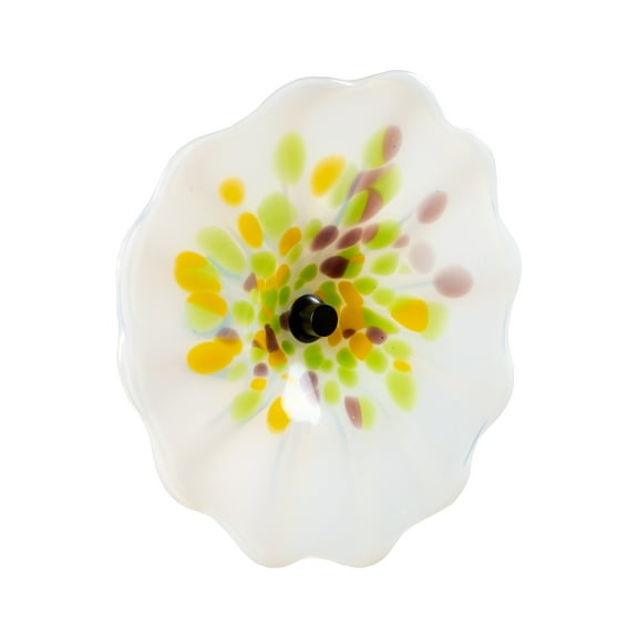 Viejo Flower Hand Blown Art Glass Wall Décor with Wall Mounting Bracket, 12-Inch Diameter