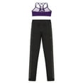 thumbnail image 5 of iiniim Kids Girls 2 Pieces Tracksuits Camisole Tank Top Sport Bras with Athletic Leggings Set Activewear Size 6-14 Purple 8, 5 of 7