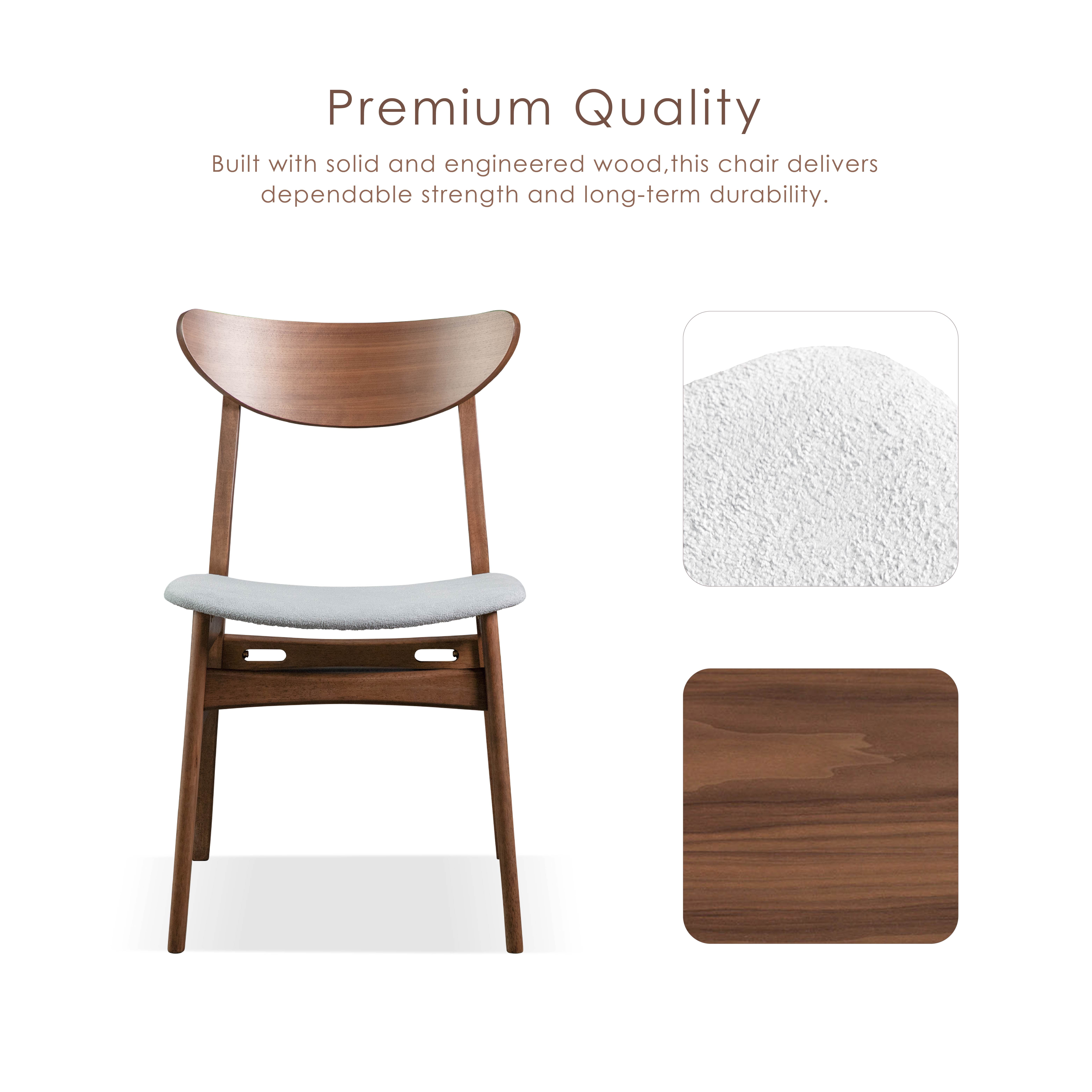 Furniture of America Erik Mid-Century Wingback Wood Dining Chairs, Walnut (Set of 2)