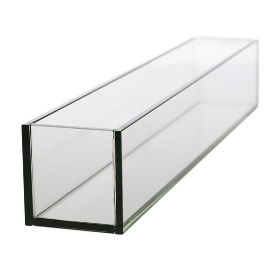 WGV Clear Rectangular Plate Glass Planter Box Vase - 24" Long x 4" Height, Good quality, Heavy Weighted Base - 1 Pc