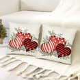 thumbnail image 3 of Valentines Day Pillow Covers 20x20 Inch Set of 2 Polka Dot Stripes Love Hearts Eucalyptus Decor Throw Pillow Covers Valentine Cushion Case Decoration for Sofa Couch White, 3 of 6