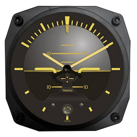 Vintage Artificial Horizon Wall Clock 9063V, Injection molded from high impact styrene and features a real glass lens for durability and scratch resistance. By Trintec