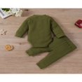thumbnail image 3 of Newborn Baby Girl Boy Spring Fall Clothes Ribbed Cotton Solid Color Long Sleeve Romper Jumpsuit+Pants Outfits Set, 3 of 7