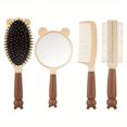 thumbnail image 1 of 4pcs Hairdressing Comb Set With Mirror Detangling Brush, Hair Massage Comb, Vented Hair Brush For Long, Thick, Curly, Tangled, Wet, And Dry Hair, 1 of 4