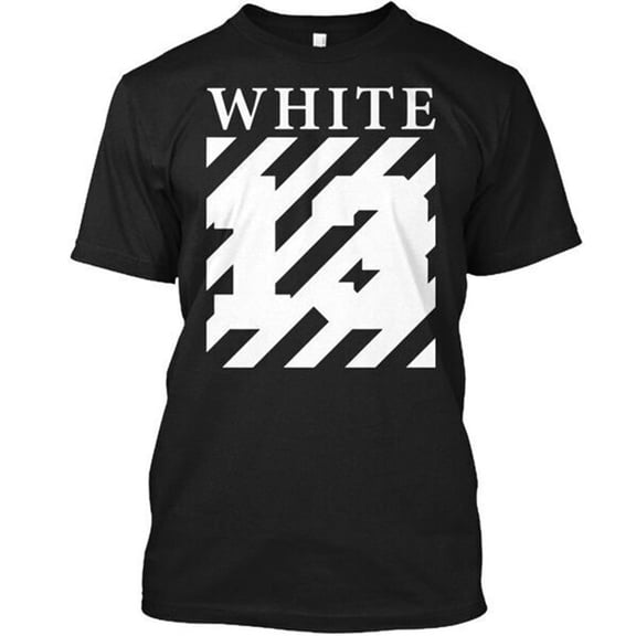 NEW!Off White 13 T-Shirt Made in the USA,Soft Black Cotton Tshirt, Size S to 5XL