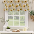 thumbnail image 2 of 2 Pack Valances for Window, Brown Yellow Sunflower Short Curtains for Kitchen Bedroom Living Room, Summer Botanical Farmhouse Floral Rod Pocket Small Window Treatment Valance Drapes 42 x 12 Inch, 2 of 8
