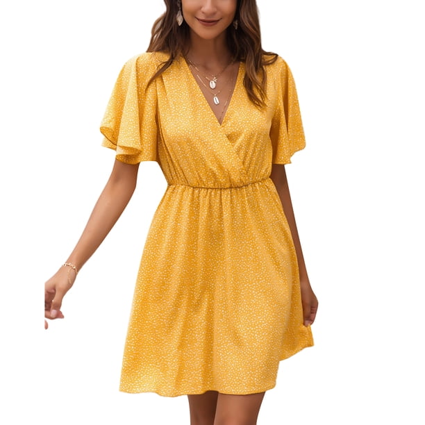 SAYOO Vestido de manga corta de estilo femenino SAYOO moda
