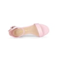 thumbnail image 4 of BLISSFUL STEP Women's Shoes Open Toe Block Heel Ankle Strap Sandals Pink 6, 4 of 7