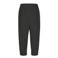 thumbnail image 4 of Lmnyox Women's Soft Capris Elastic High Waist Drawstring Capri Pants with Pocket Summer Casual Running Pants, 4 of 7
