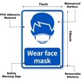 thumbnail image 2 of 20 Pieces Please Wash Your Hands Stickers Wear Face Cover Notice Sign Removable Notice Warning Sign for Public Places, 7 x 10 Inch, 2 of 7