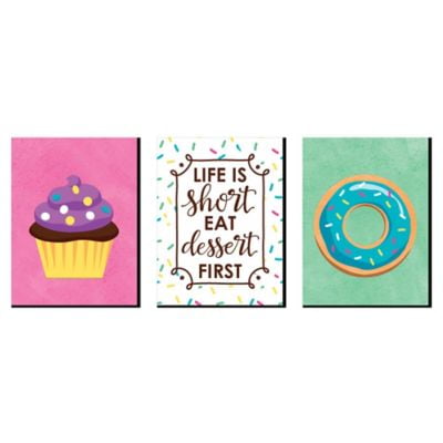Sweet Shoppe Cupcake Nursery Wall Art Donut Kids Room Decor And