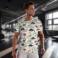 thumbnail image 3 of Wukai Dinosaur Print Men's Short-Sleeved Mesh T-Shirt,Quick-Dry Short Sleeve Workout T-Shirt-4X-Large, 3 of 8