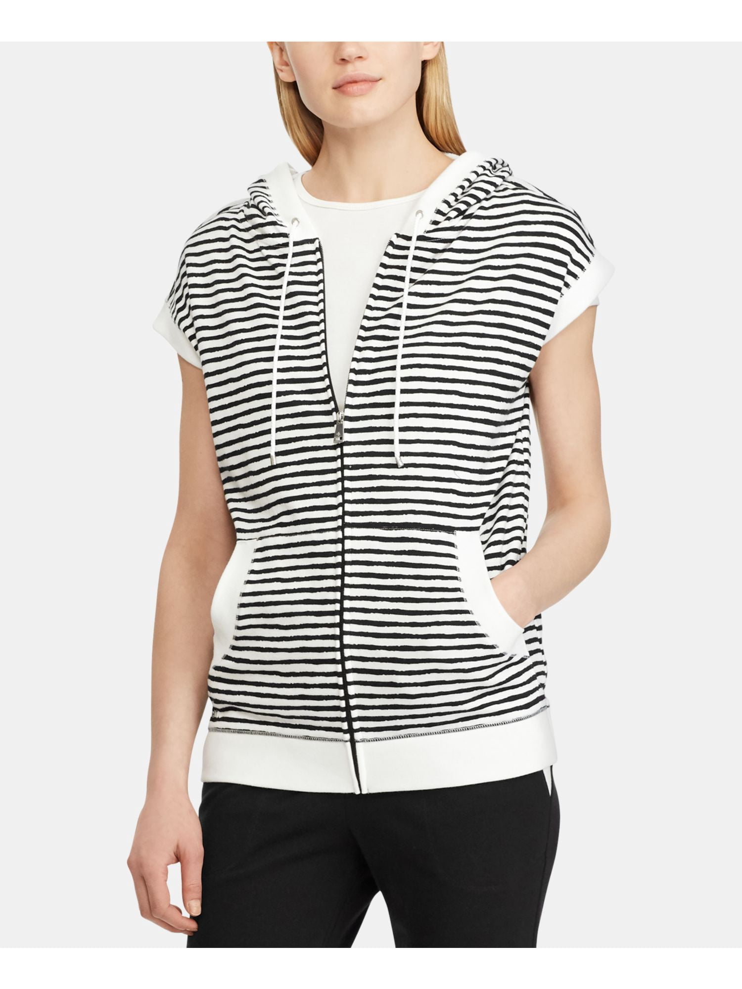 RALPH LAUREN Womens White Striped Short 