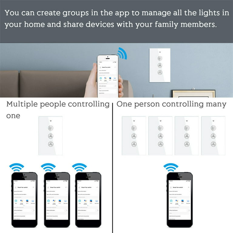 Multiple Ceiling Fan Control Switch Shelly Lighting