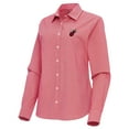 thumbnail image 2 of Women's Antigua Red Miami Heat Porter Woven Long Sleeve Button-Up Shirt, 2 of 3