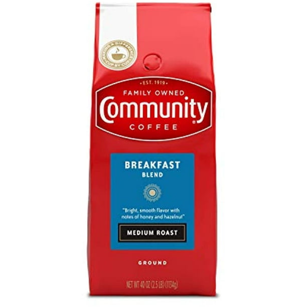 Community Coffee Premium Ground Coffee, Breakfast Blend Medium Roast, 40 Ounce