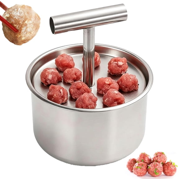 Kitchen Stainless Steel Meatball Mould, Meatball Maker Tool 6 and 12 Holes, Hand Pressure Multi-Function Meat Ball Maker Tool, for Kitchen, Home Cooking Tools