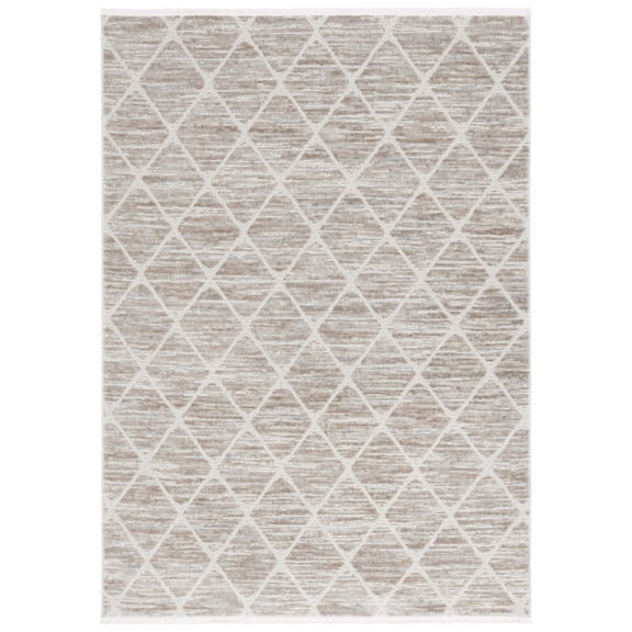 SAFAVIEH Mila Harding Diamond Polyester Area Rug, Beige/Ivory, 9' x 12'